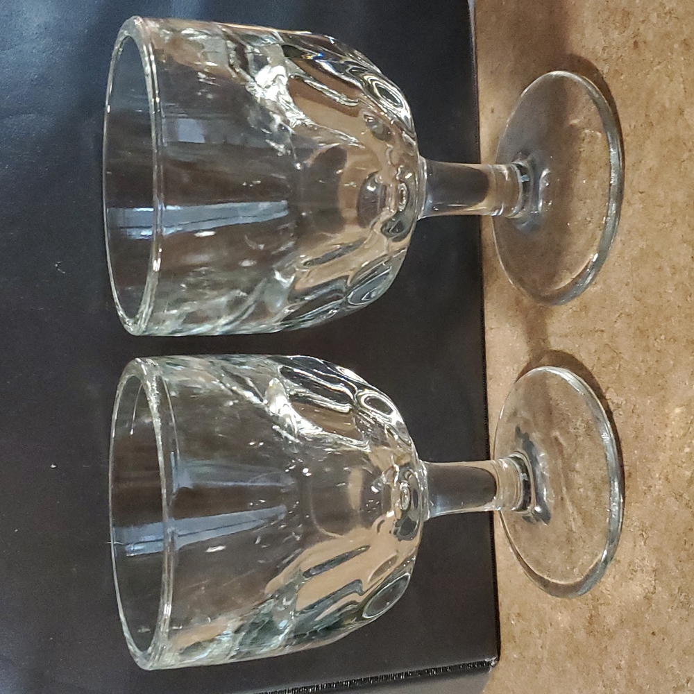 Set of 2.  Vintage very heavy clear beer or root beer  goblets.